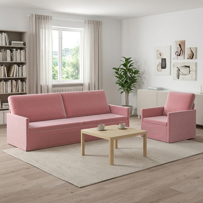 Set de canapea 2 pcs Roz Catifea WALTI