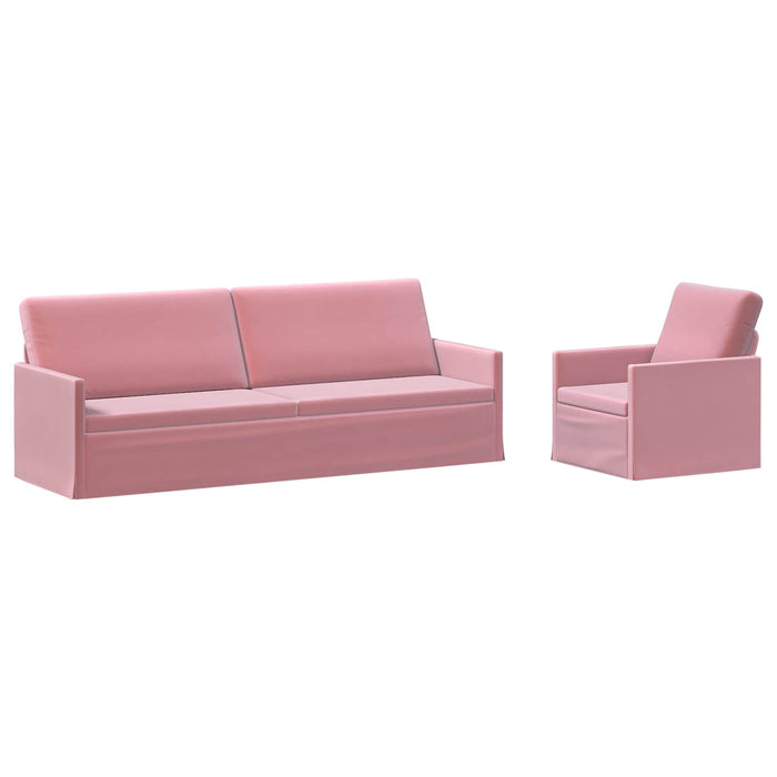 Set de canapea 2 pcs Roz Catifea WALTI