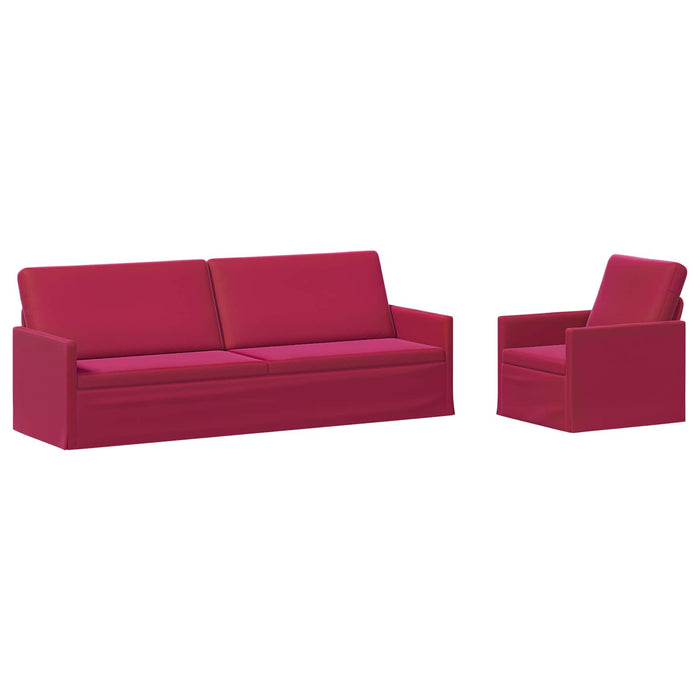 Set de canapea 2 pcs Roșu Vin Catifea WALTI