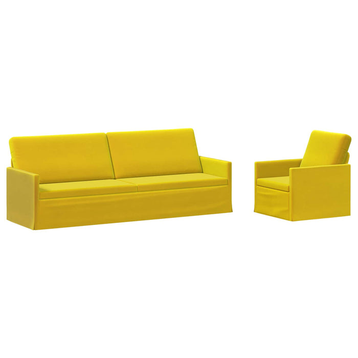 Set de canapea 2 pcs Galben Catifea WALTI