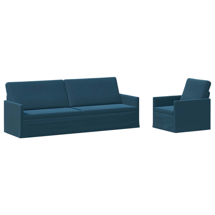 Set de canapea 2 pcs albastru Catifea WALTI