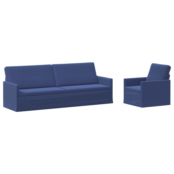 Set de canapea 2 pcs Albastru Poliție Catifea WALTI
