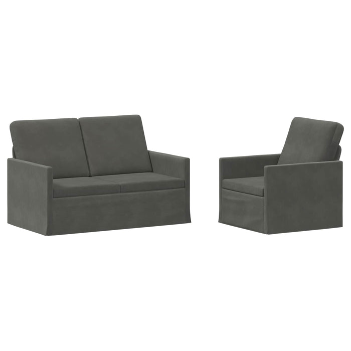 Set de canapea 2 pcs Gri închis Țesătură din corduroy WALTI