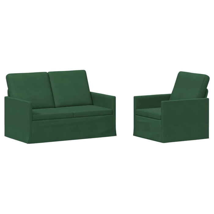 Set de canapea 2 pcs Verde Junglă Țesătură din corduroy WALTI