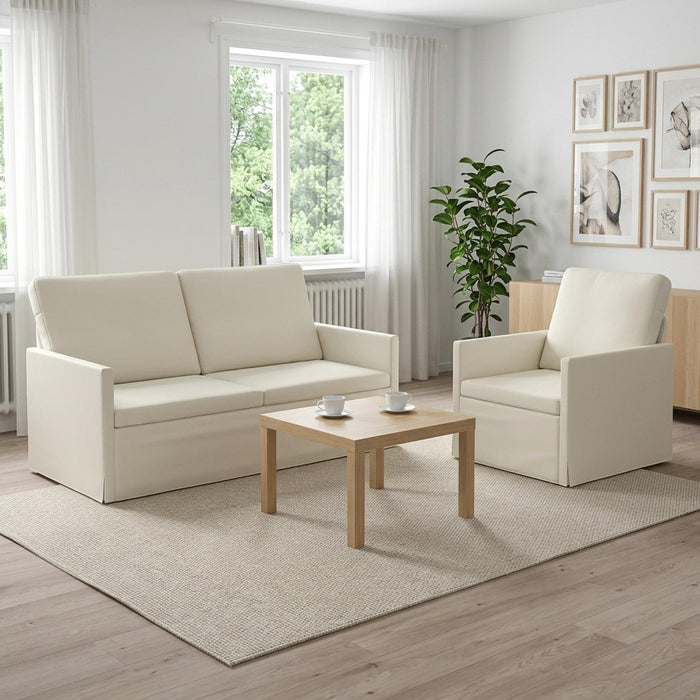 Set de canapea 2 pcs Crem Țesătură din corduroy WALTI