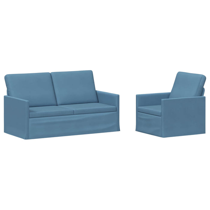 Set de canapea 2 pcs albastru Țesătură din corduroy WALTI