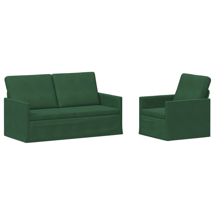 Set de canapea 2 pcs Verde Junglă Țesătură din corduroy WALTI
