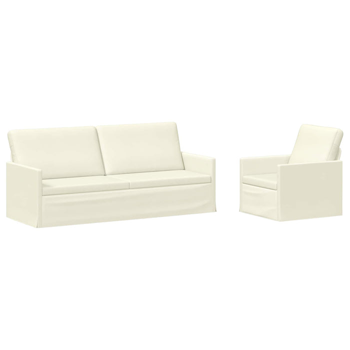 Set de canapea 2 pcs Crem Țesătură din corduroy WALTI