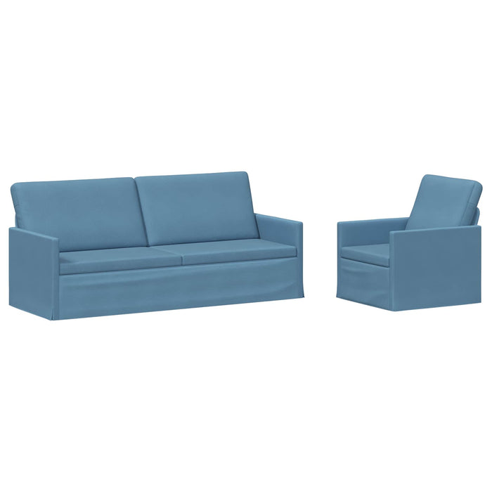 Set de canapea 2 pcs albastru Țesătură din corduroy WALTI
