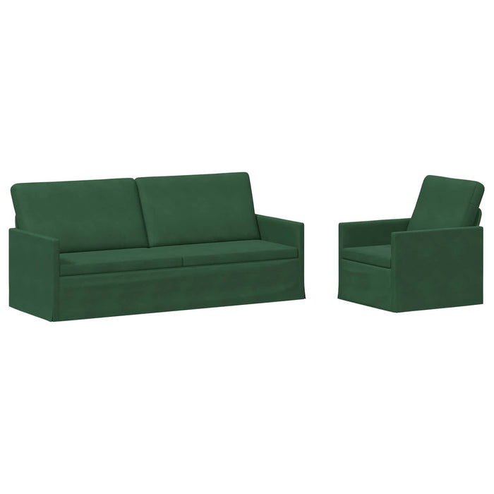 Set de canapea 2 pcs Verde Junglă Țesătură din corduroy WALTI