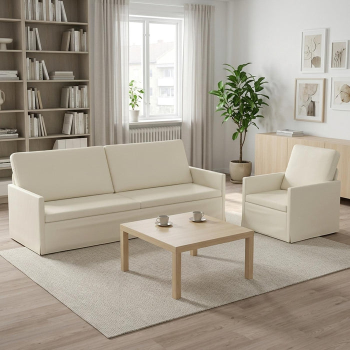 Set de canapea 2 pcs Crem Țesătură din corduroy WALTI
