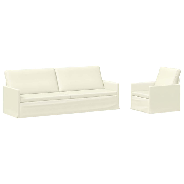Set de canapea 2 pcs Crem Țesătură din corduroy WALTI