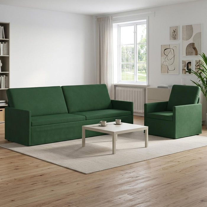 Set de canapea 2 pcs Verde Junglă Țesătură din corduroy WALTI