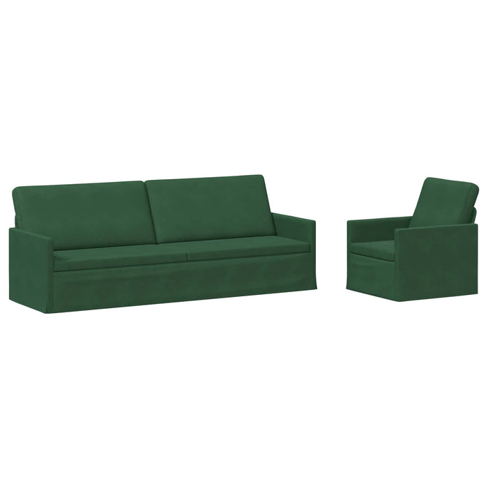 Set de canapea 2 pcs Verde Junglă Țesătură din corduroy WALTI