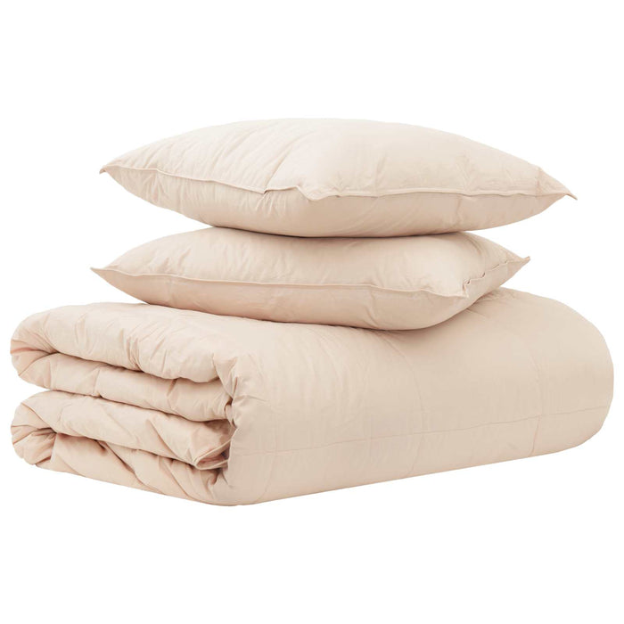 Set de Pături 2 buc. 240 x 220 cm Kapok și Poliester Bej WALTI