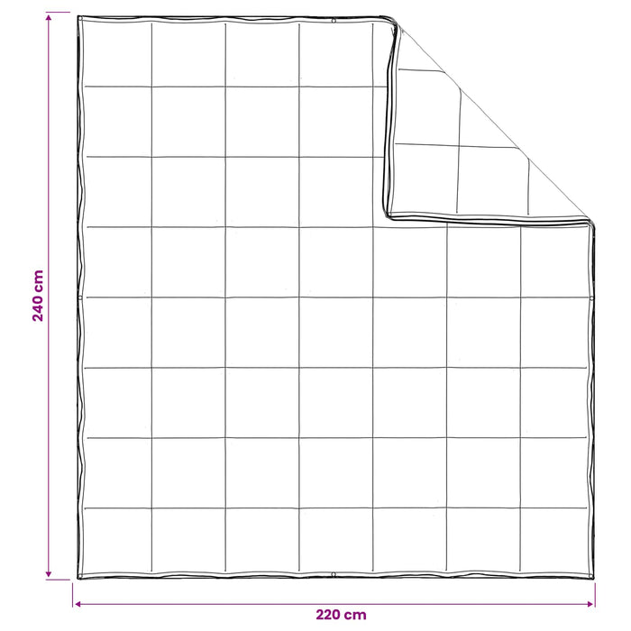 Set de Pături 3 buc. 240 x 220 cm Toate sezoanele Bambus Alb WALTI