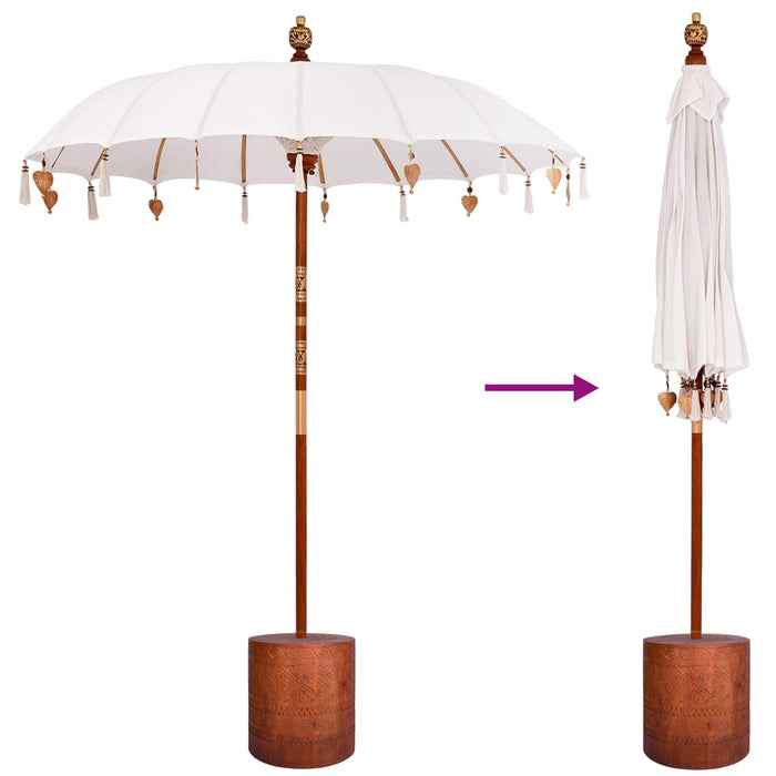 Umbrelă balineză cu bază Rotund 190 x 190 x 295 cm WALTI