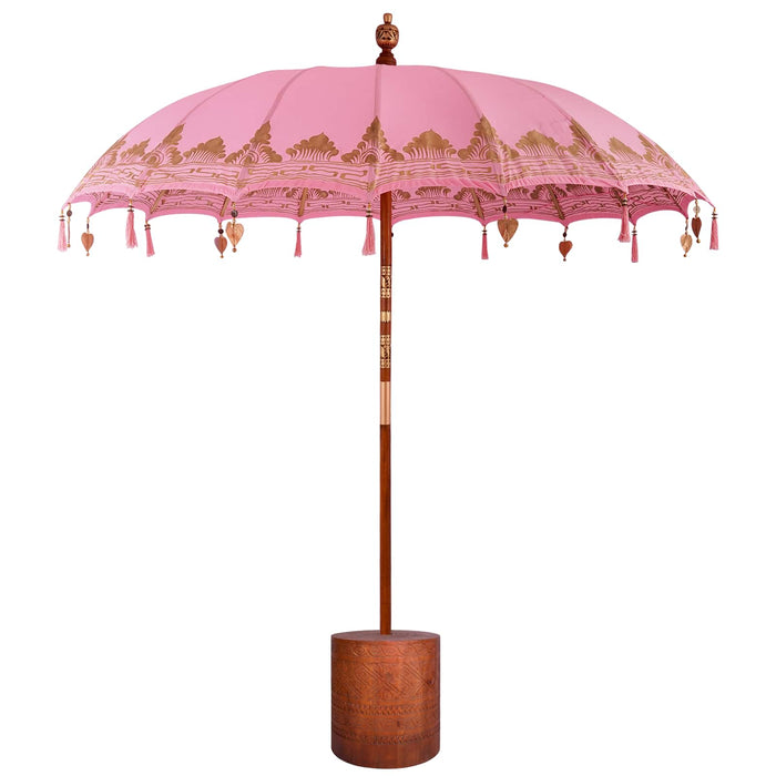 Umbrela balineză cu bază Roz și Maro Ø 210-220 cm WALTI