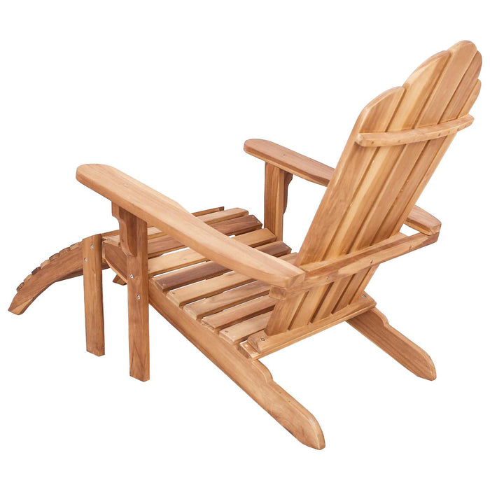 Scaun Adirondack de grădină cu suport pentru picioare natural WALTI