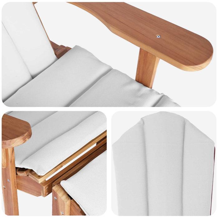 Scaun Adirondack de grădină cu suport pentru picioare natural WALTI