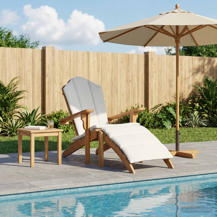 Scaun Adirondack de grădină cu suport pentru picioare natural WALTI