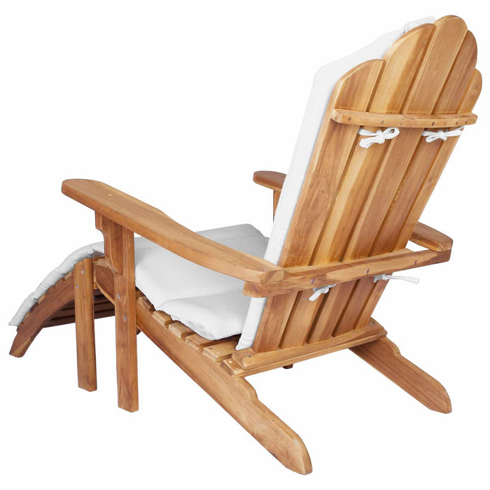 Scaun Adirondack de grădină cu suport pentru picioare natural WALTI