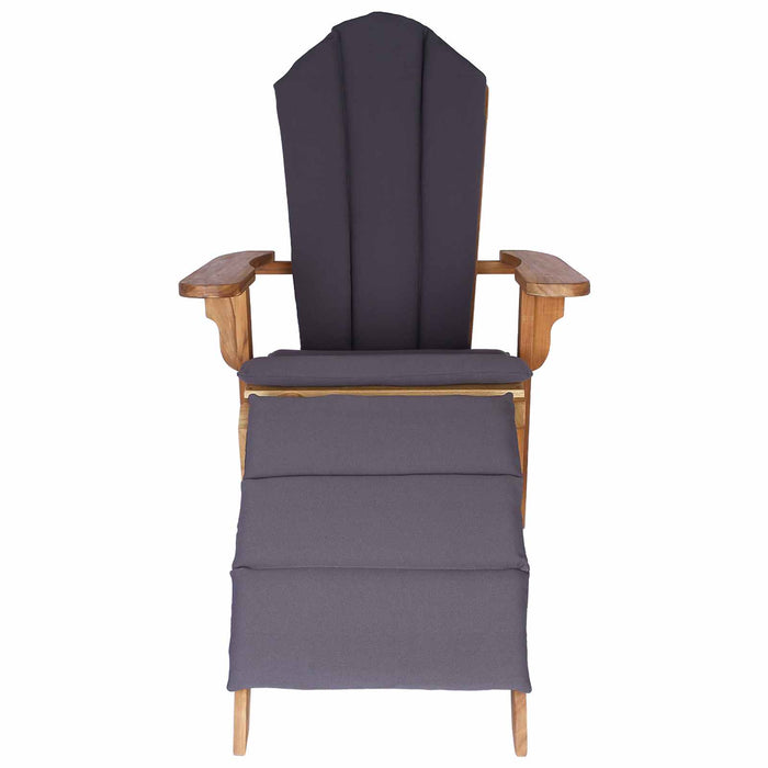Scaun Adirondack de grădină cu suport pentru picioare natural WALTI