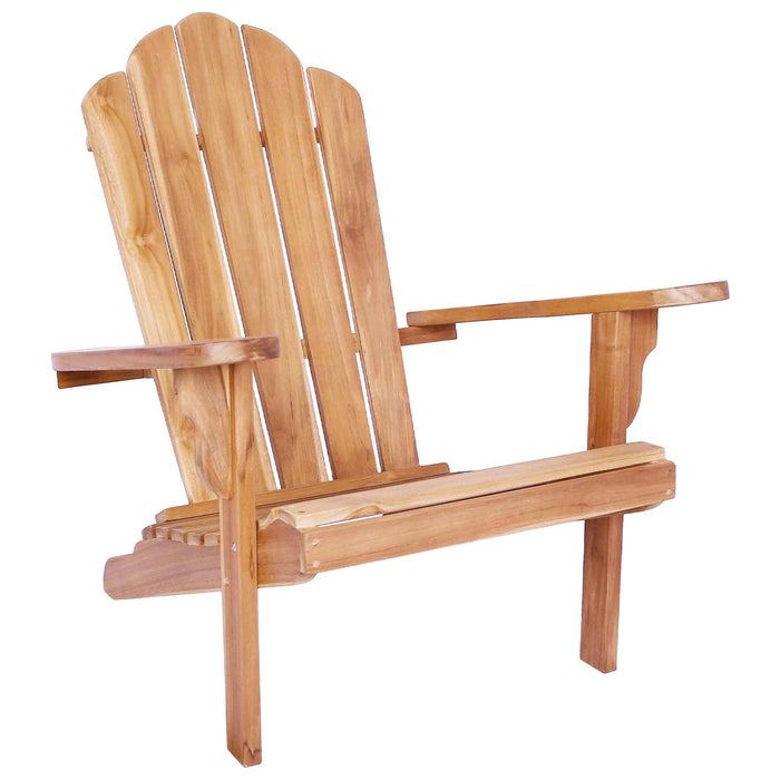 Fotoliu Adirondack pentru grădină natural Lemn solid de tec WALTI