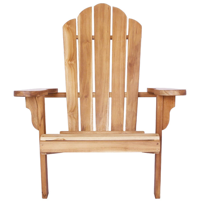 Fotoliu Adirondack pentru grădină natural Lemn solid de tec WALTI