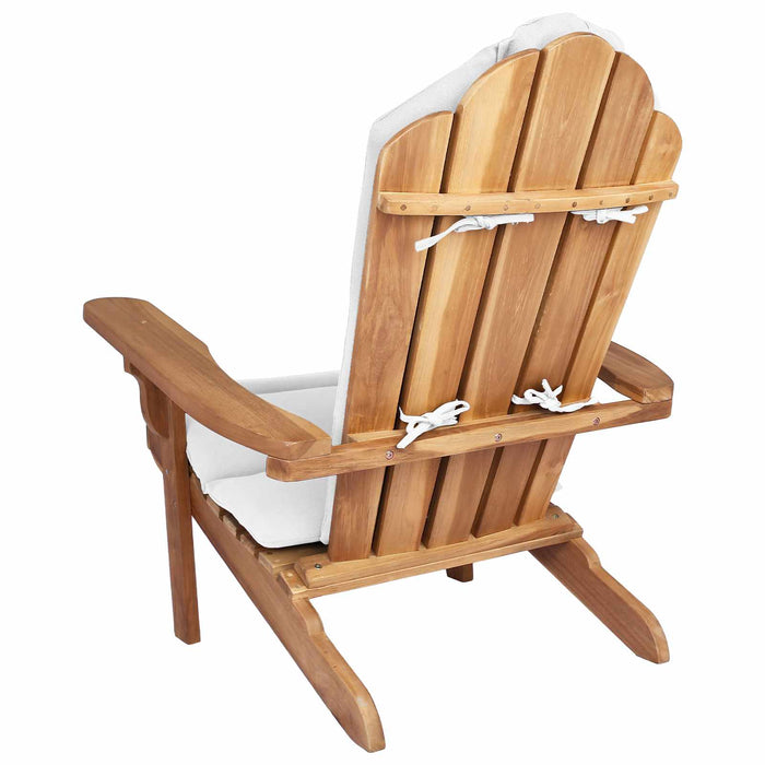 Fotoliu Adirondack pentru grădină natural Lemn solid de tec WALTI