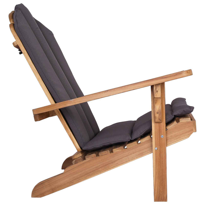 Fotoliu Adirondack pentru grădină natural Lemn solid de tec WALTI