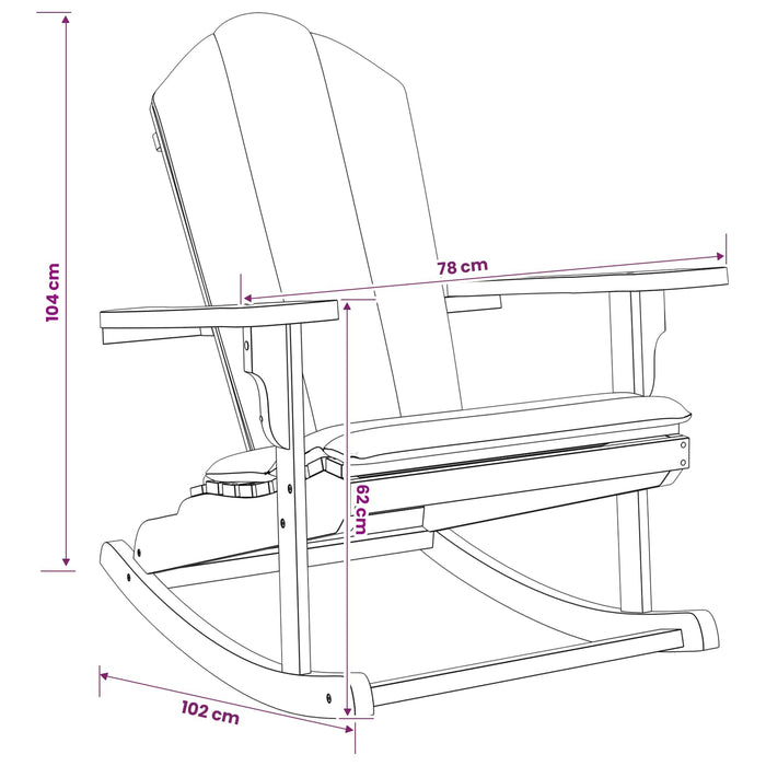 Scaun de balansoar Adirondack pentru grădină natural WALTI