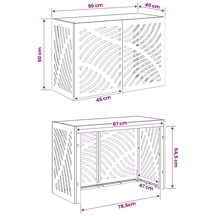 Husă pentru aer condiționat Ruginit 90 x 40 x 60 cm WALTI