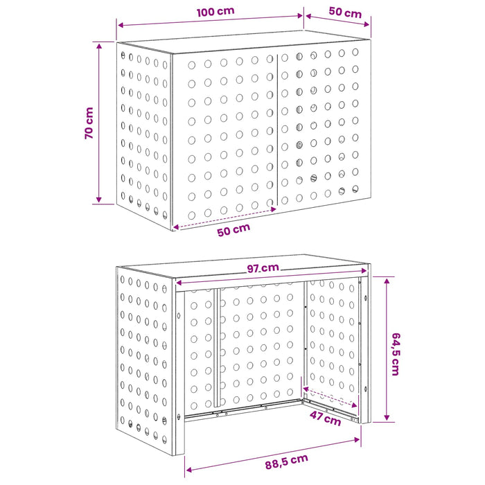 Husă pentru aer condiționat Alb 100 x 50 x 70 cm Oțel WALTI
