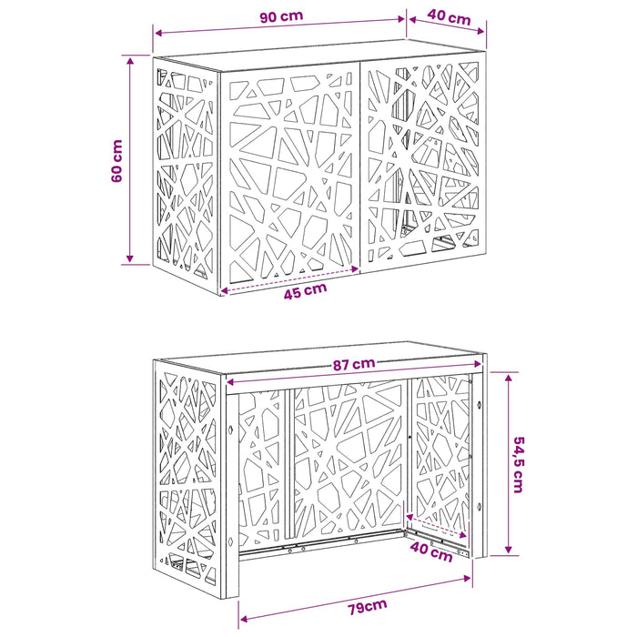 Husă pentru aer condiționat Ruginit 90 x 40 x 60 cm WALTI