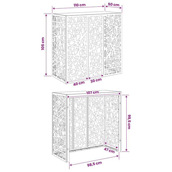 Husă pentru aer condiționat Antracit 110 x 50 x 105 cm Oțel WALTI