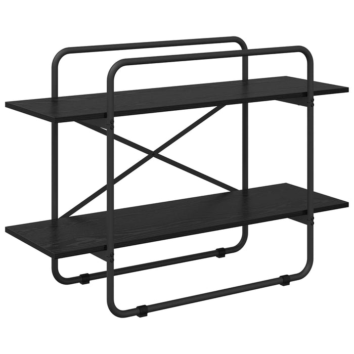 Raft pentru cărți 2 niveluri 100 x 35 x 70 cm PB Stejar Negru WALTI