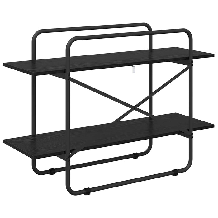 Raft pentru cărți 2 niveluri 100 x 35 x 70 cm PB Stejar Negru WALTI