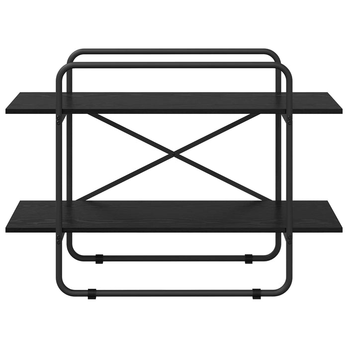 Raft pentru cărți 2 niveluri 100 x 35 x 70 cm PB Stejar Negru WALTI