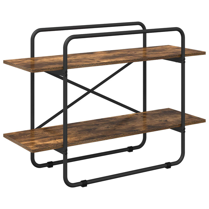 Raft pentru cărți 2 niveluri 100 x 35 x 70 cm PB Stejar fumuriu WALTI