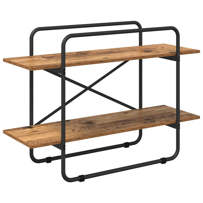 Raft pentru cărți 2 niveluri 100 x 35 x 70 cm PB Lemn de stejar WALTI