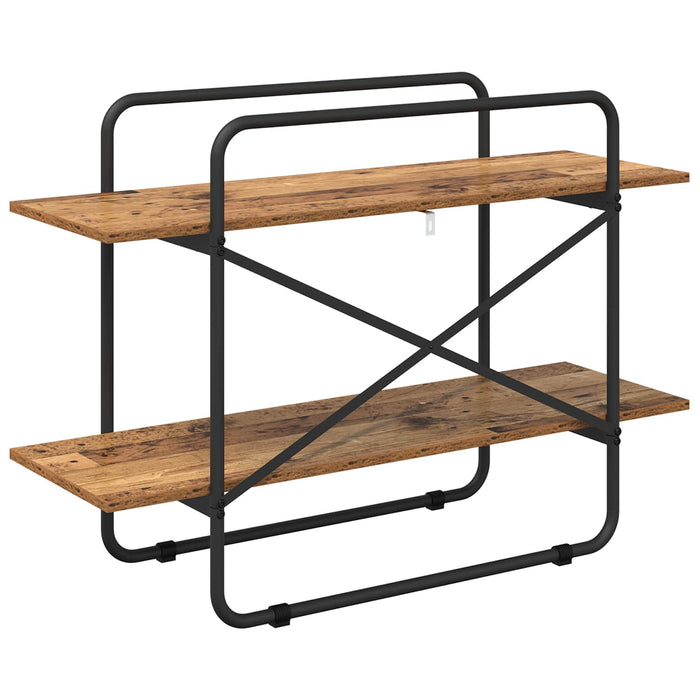 Raft pentru cărți 2 niveluri 100 x 35 x 70 cm PB Lemn de stejar WALTI