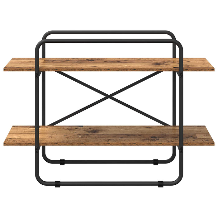 Raft pentru cărți 2 niveluri 100 x 35 x 70 cm PB Lemn de stejar WALTI