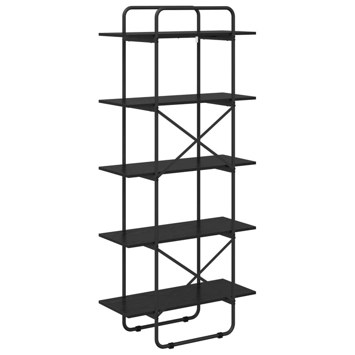 Raft pentru cărți 5 niveluri 80 x 35 x 175,5 cm PB Stejar Negru WALTI