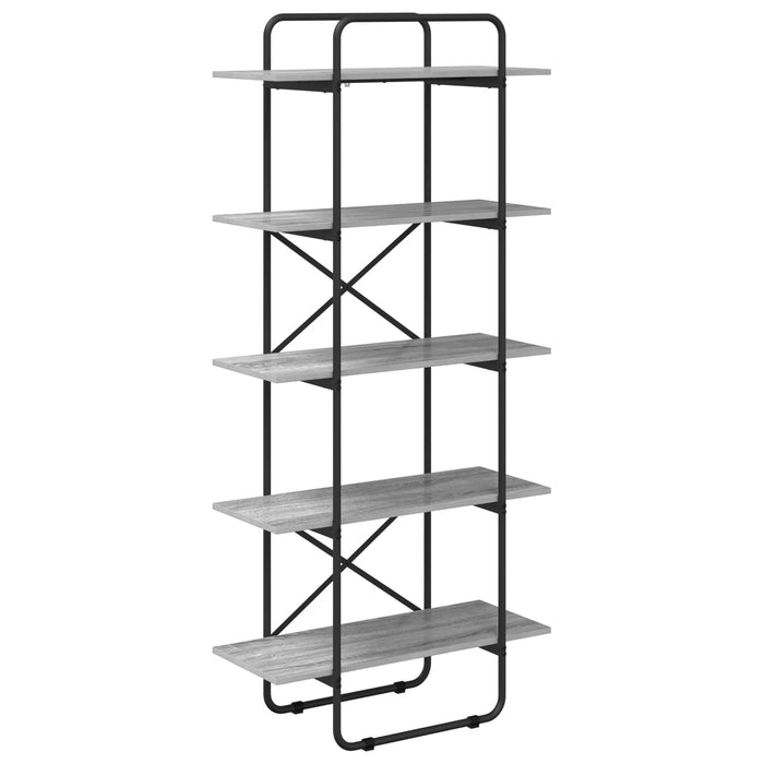 Raft pentru cărți 5 niveluri 80 x 35 x 175,5 cm PB Sonoma gri WALTI