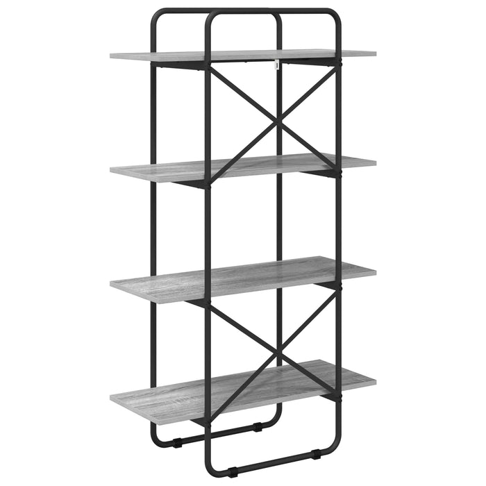 Raft pentru cărți 4 niveluri 80 x 35 x 140 cm PB Sonoma gri WALTI