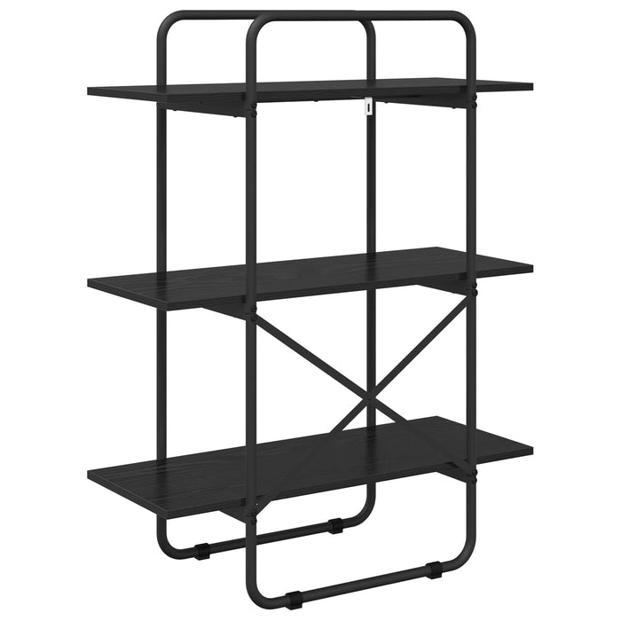 Raft pentru cărți 3 niveluri 80 x 35 x 105 cm PB Stejar Negru WALTI