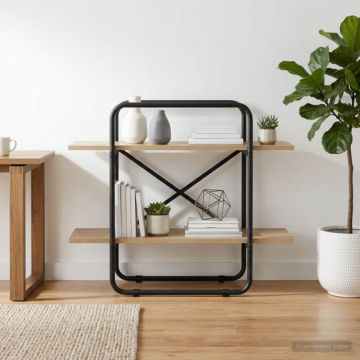 Raft pentru cărți 2 niveluri 80 x 35 x 70 cm PB Stejar Sonoma WALTI