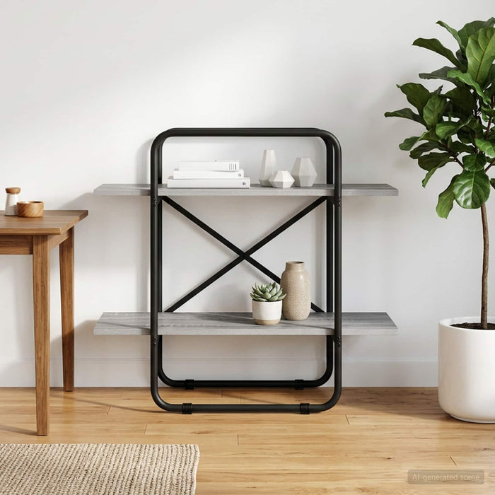 Raft pentru cărți 2 niveluri 80 x 35 x 70 cm PB Sonoma gri WALTI