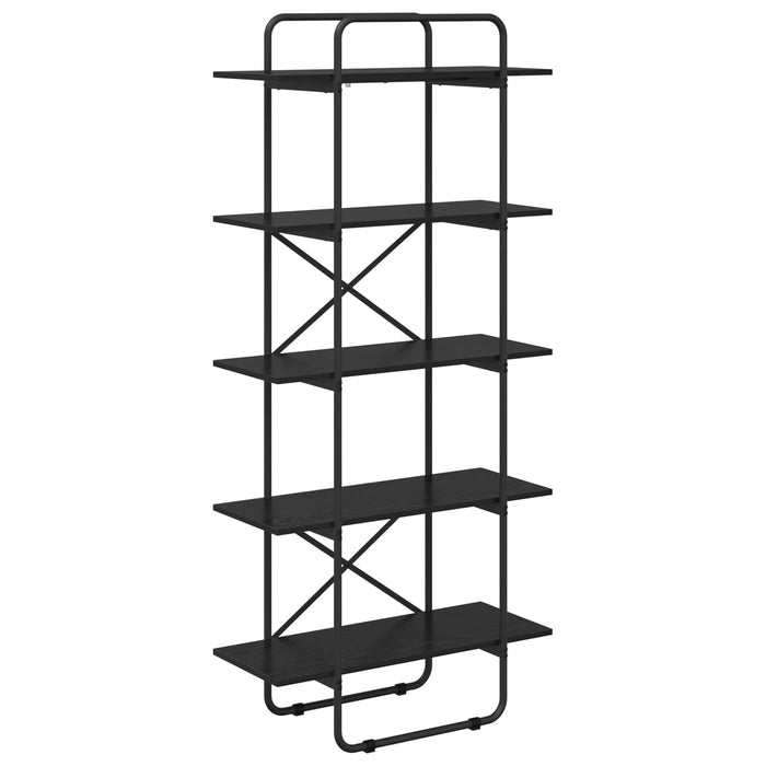 Raft pentru cărți 5 niveluri 60 x 35 x 175,5 cm PB Stejar Negru WALTI